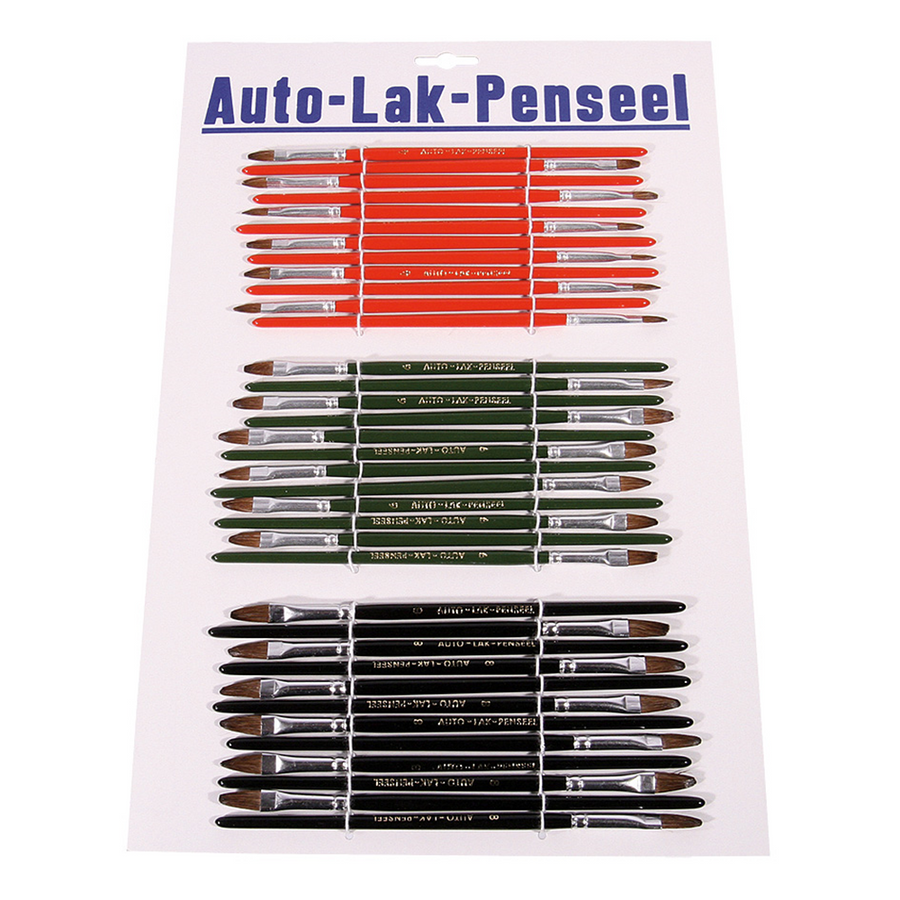 Kaart autolakpenselen 751, 12 x nr. 4, 6 en 8